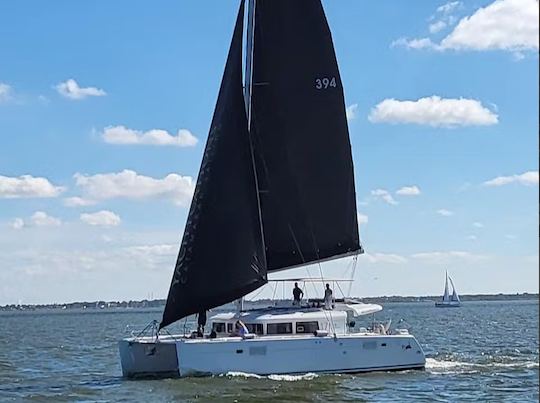 Catamarán de vela Lagoon 450 de 46 pies, 12 huéspedes, Kemah Boardwalk Marina, bahía de Galv