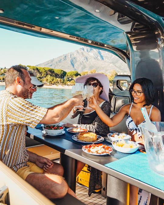 The best day of your vacation in Marbella on board Anvera 48 Motor Yacht!