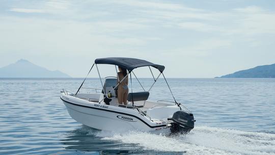 Navegador Blue Water de 170 cc con 30 CV en Sithonia Halkidiki