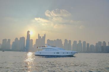 LUXURIOUS 90FT MAJESTY MEGA YACHT WITH JACUZZI FOR 40 GUEST IN DUBAI MARINA