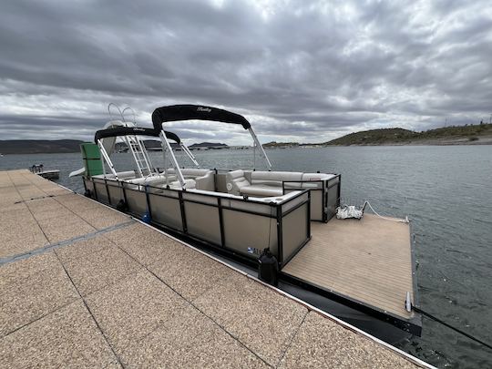 The Outlaw 30ft Party Pontoon - lily pad, bimini, and water slide included!