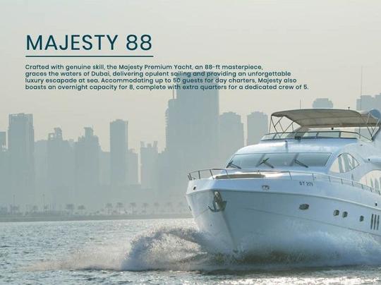 88ft Gulf Craft Luxury Yacht for 50 guests for rent in DUBAI