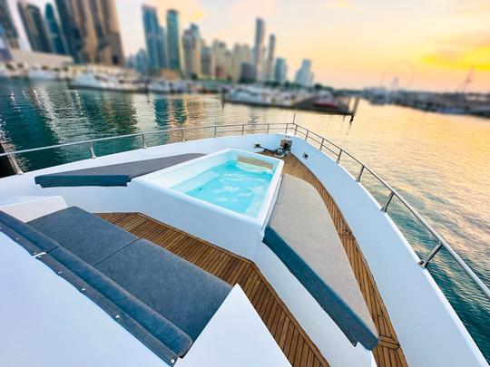 95' Luxury Mega Yacht Charter in Dubai for up to 60 Guests