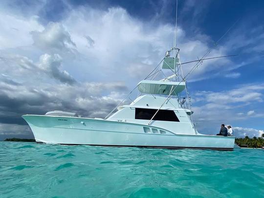 Ultimate Fishing Adventure: 53ft Hatteras Fishing Charter from Casa de Campo