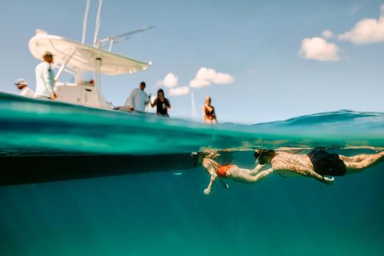 Día completo de viaje de isla en isla con barco regulador de 34 pies en St. John, Islas Vírgenes de los Estados Unidos