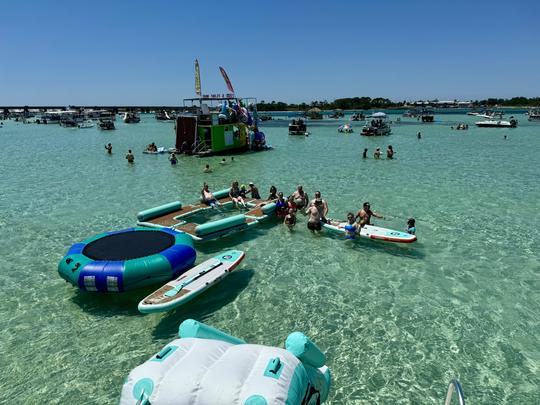 Luxury Crab Island Pontoon Charter with Restroom (Up to 18 people)