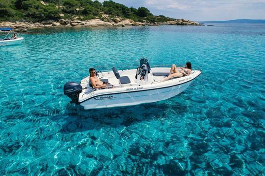 Navegador Blue Water de 170 cc con 30 CV en Sithonia Halkidiki