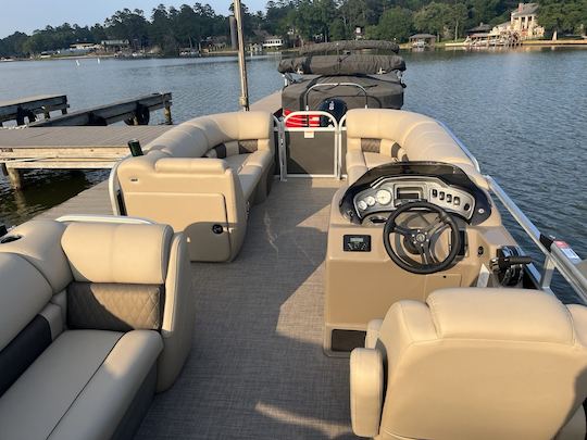 Exclusive Luxury: 2023 SunTracker Party Barge on Private Lake