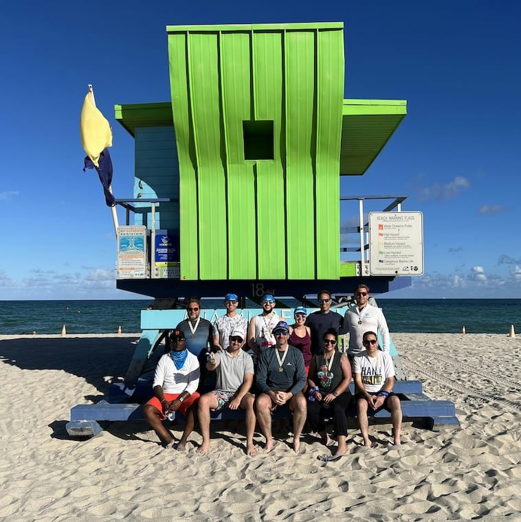 Members of the Getmyboat team, participating in a day of ziplining in Cape Town.